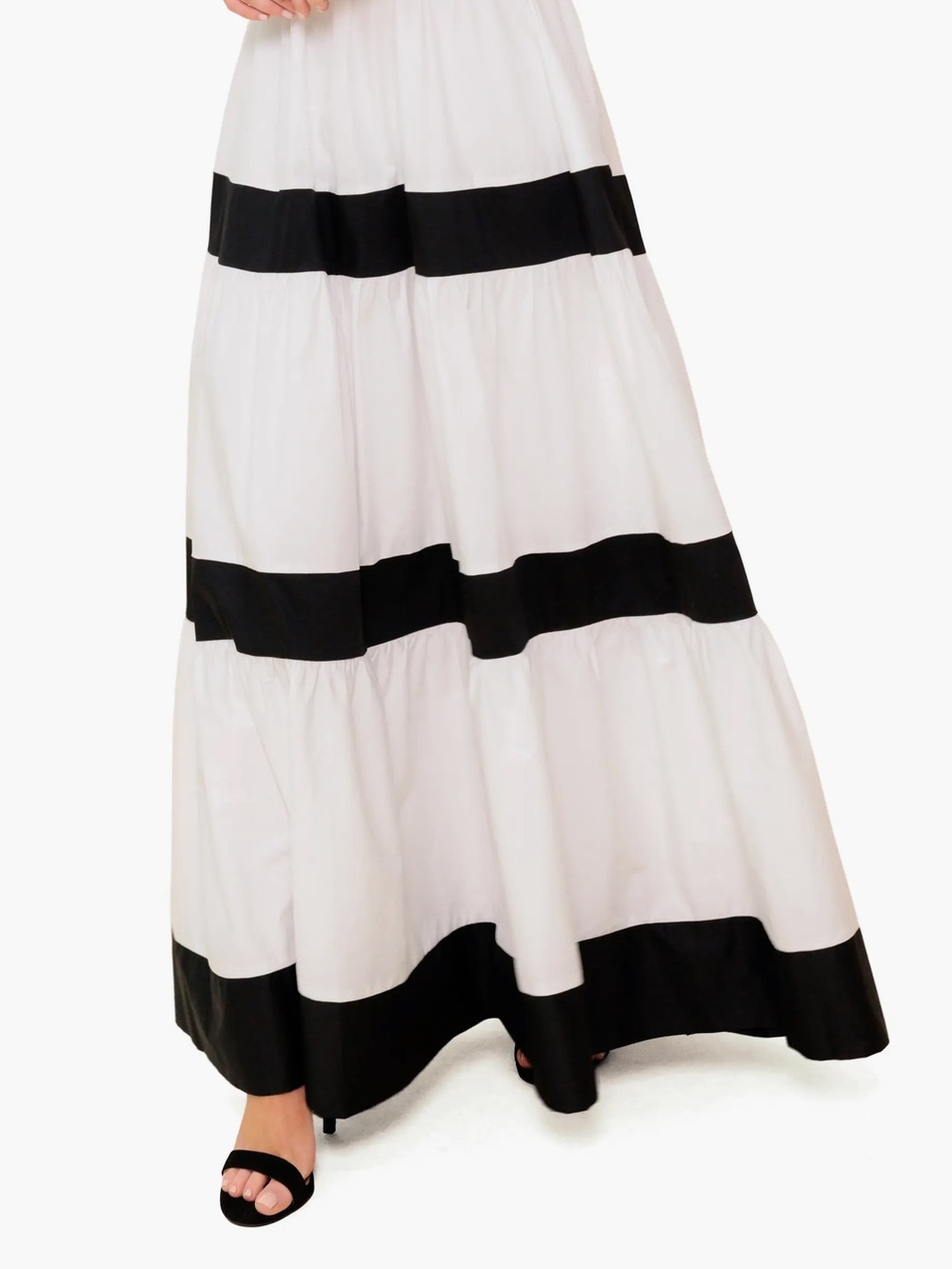 Flying Tomato Colorblock Strapless Tiered Cotton Maxi Dress NWT Size M - Picture 5 of 10